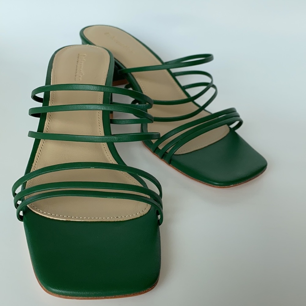 Reformation Green Strappy Sandals